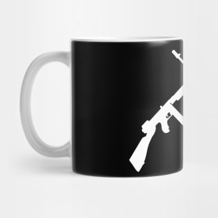 Crossed thompson submachine gun in white Mug